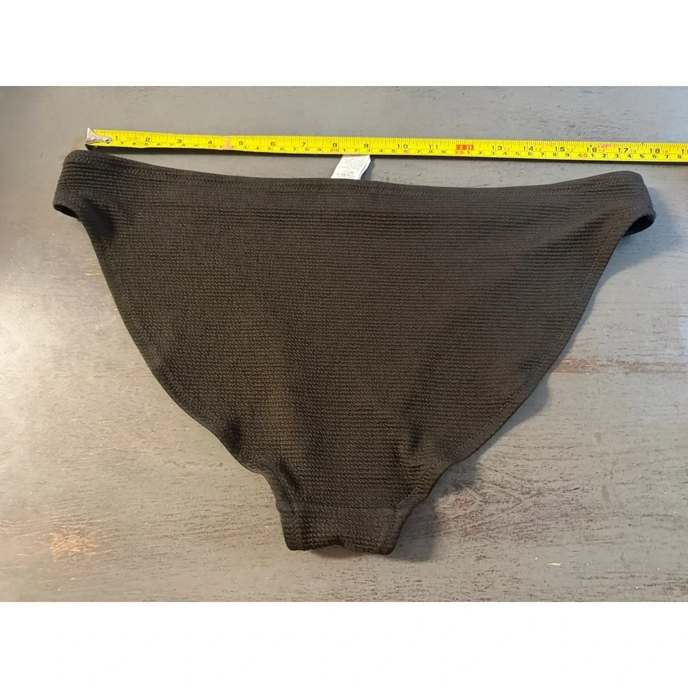 Old Navy Black Textured Ribbed Bikini Bottoms Mid Rise Swim Briefs Womens XL